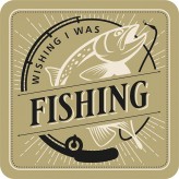 Wishing I Was Fishing - Bar Coaster