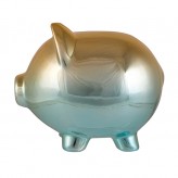 Gold/Blue - Metallic Piggy Bank