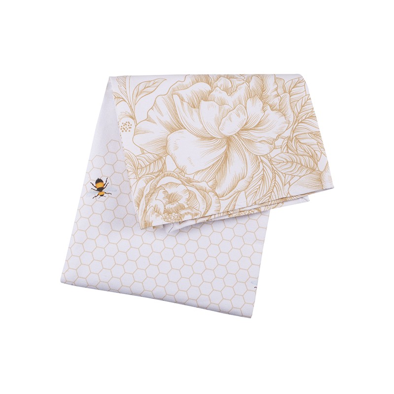 Gold Flower - Bee Tea Towel