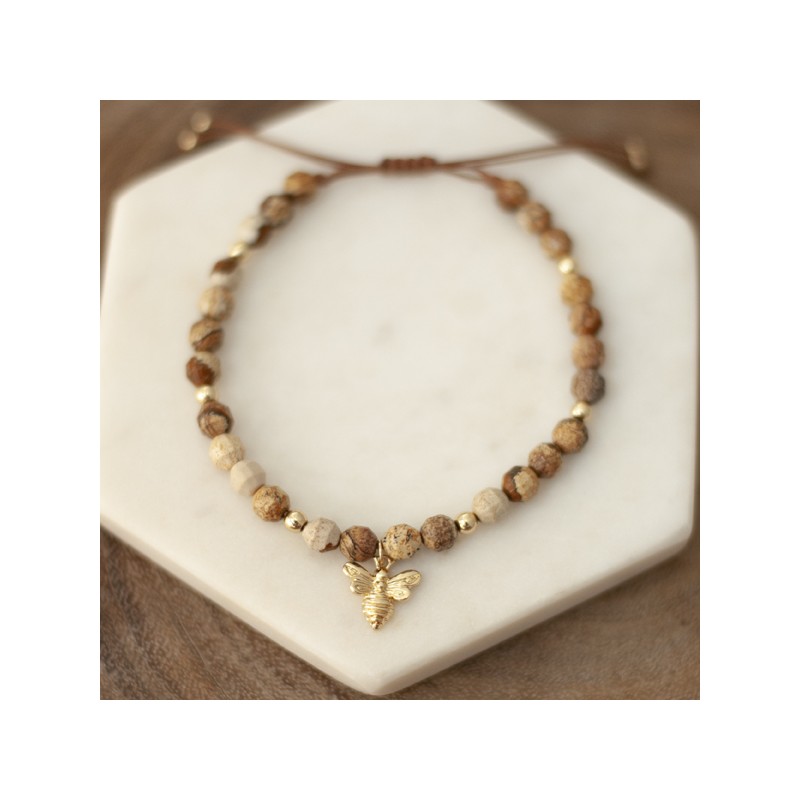 Jasper Beaded Bracelet -Bee Jewellery