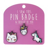 Kittycorn - I Saw This Pin Badge