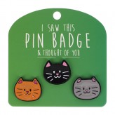 Cat Faces - I Saw This Pin Badge