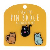 Cats Sitting - I Saw This Pin Badge